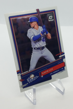Load image into Gallery viewer, Side view of 2020 Donruss Optic The Rookies Gavin Lux Rookie Baseball Card

