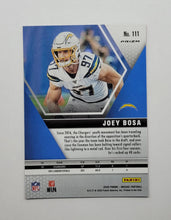 Load image into Gallery viewer, Back of the 2020 Panini Mosaic Pink Camo Prizm Refractor Joey Bosa Football Card
