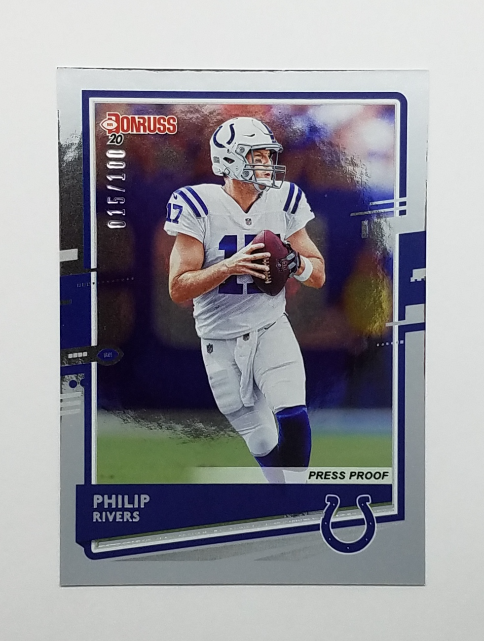 2020 Donruss Press Proof Silver Parallel 15/100 Philip Rivers Colts Football Card