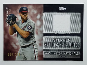 2020 Topps Series 1 Major League Material Game Used Memorabilia Stephen Strasburg 123/199 Baseball Card