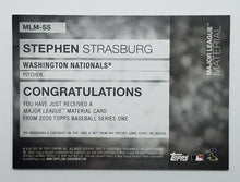 Load image into Gallery viewer, 2020 Topps Series 1 Major League Material Game Used Memorabilia Stephen Strasburg 123/199 Baseball Card
