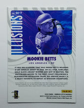 Load image into Gallery viewer, Back of the 2020 Donruss Optic Illusions Mookie Betts Baseball Card
