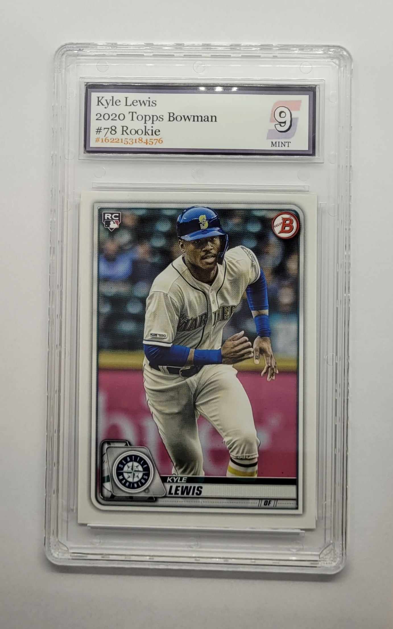 Kyle Lewis Seattle Mariners Autographed 2020 Topps Stadium Club Chrome  #CAKL Rookie Card (PSA 9)