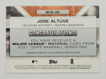Load image into Gallery viewer, 2021 Topps Series 1 Major League Material Jose Altuve Baseball Card
