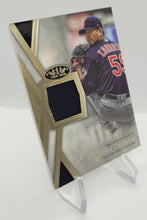 Load image into Gallery viewer, 2020 Topps Tier One Carlos Carrasco Game Used Relic Baseball Card 173/395

