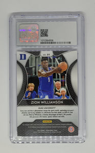 2019-2020 Panini Prizm Draft Picks Zion Williamson Rookie Basketball Card CSG 9.5