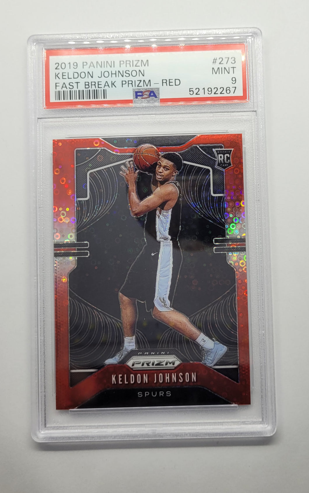 2019-2020 Panini Prizm Fast Break Red Keldon Johnson Rookie Basketball Card 079/125 PSA 9