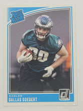 Load image into Gallery viewer, 2018 Donruss Rated Rookie Dallas Goedert Rookie Football Card
