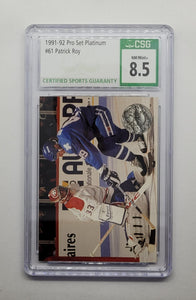 1991-92 Pro Set Platinum Patrick Roy Hockey Card CSG 8.5
