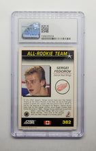 Load image into Gallery viewer, 1991-92 Score Canadian English Sergei Fedorov All Rookie Team Hockey Card CSG 9
