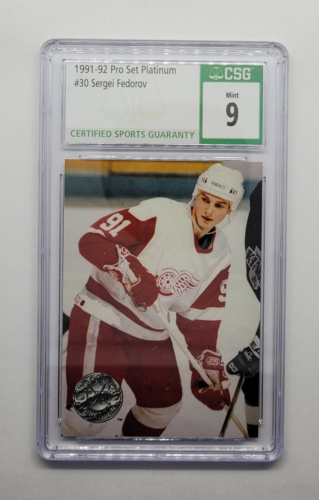 1991-92 Pro Set Platinum Sergei Fedorov Hockey Card CSG 9