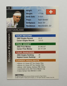 2003 Netpro International Series Roger Federer Tennis Card
