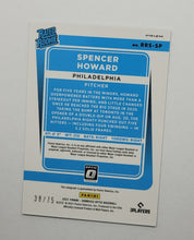 Load image into Gallery viewer, 2021 Donruss Optic Rated Rookie Spencer Howard Auto Blue Prizm Rookie Baseball Card 38/99
