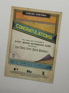 2019 Topps Gypsy Queen Carlos Santana On Card Auto Baseball Card