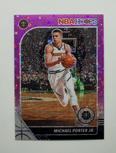Load image into Gallery viewer, 2019-2020 NBA Hoops Premium Stock Michael Porter Jr. Purple Disco Prizm Basketball Card
