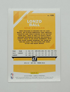 2019-2020 Donruss Orange Lazer Lonzo Ball Basketball Card