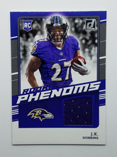 Load image into Gallery viewer, 2020 Donruss Rookie Phenoms J.K. Dobbins Baltimore Ravens Rookie Patch Football Card

