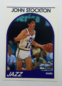 1989 NBA Hoops John Stockton Basketball Card. From elevatesportscards.com