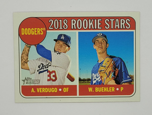2018 Topps Heritage Rookie Stars Alex Verdugo & Walker Buehler Rookie Baseball Card