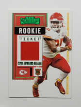 Load image into Gallery viewer, 2020 Panini Contenders Clyde Edwards Helaire &amp; KJ Hamler Rookie Ticket Patch Green Parallel Football Cards
