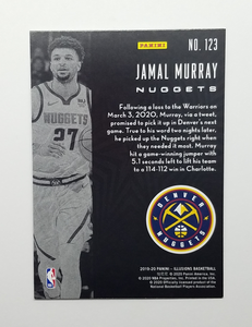 Back of the 2020 Panini Illusions Jamal Murray Basketball Card