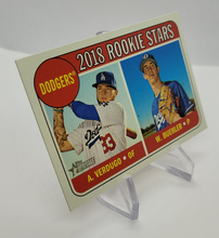 Load image into Gallery viewer, 2018 Topps Heritage Rookie Stars Alex Verdugo &amp; Walker Buehler Rookie Baseball Card
