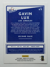 Load image into Gallery viewer, Back of the 2020 Donruss Optic The Rookies Gavin Lux Rookie Baseball Card
