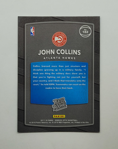 2017-2018 Donruss Optic Rated Rookie John Collins Rookie Basketball Card