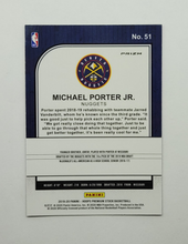 Load image into Gallery viewer, 2019-2020 NBA Hoops Premium Stock Michael Porter Jr. Purple Disco Prizm Basketball Card
