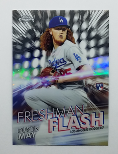 2020 Topps Chrome Freshman Flash Dustin May Rookie Baseball Card