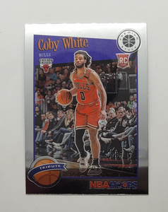2019-2020 NBA Hoops Premium Stock Tribute Coby White Rookie Card #295