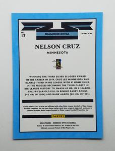 2020 Donruss Optic Diamond Kings Silver Holo Prizm Nelson Cruz Baseball Card