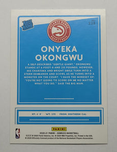 2020-2021 Donruss Rated Rookie Onyeka Okongwu Rookie Basketball Card