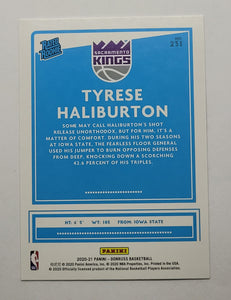 2020-2021 Donruss Rated Rookie Tyrese Haliburton Rookie Basketball Card