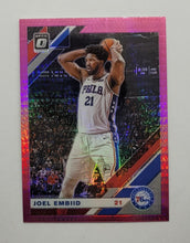 Load image into Gallery viewer, 2019-2020 Donruss Optic Hyper Pink Prizm Joel Embiid Basketball Card
