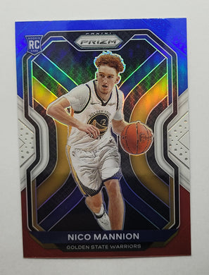 2020-2021 Panini Prizm Nico Mannion Red White & Blue Rookie Basketball Card
