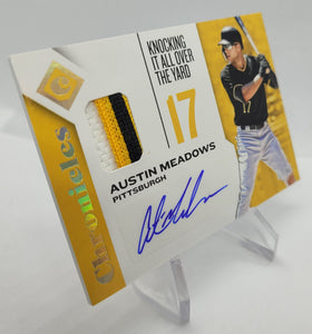 2018 Panini Chronicles Patch Autograph Austin Meadows Rookie Baseball Card 06/25