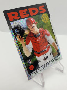 2021 Topps Series 1 Chrome Silver Pack Mojo Refractor Tyler Stephenson Rookie Baseball Card